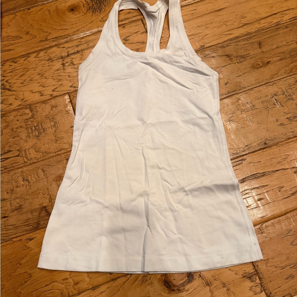 Lululemon White Racerback Tank Top